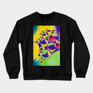 Colorful close up of oil drops in water Crewneck Sweatshirt